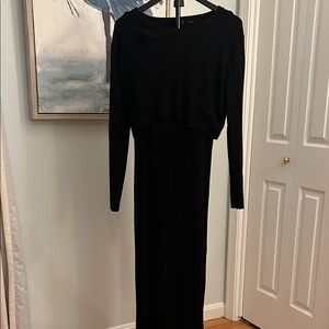 Hatch maternity Elegant Black Long Sleeve Dress